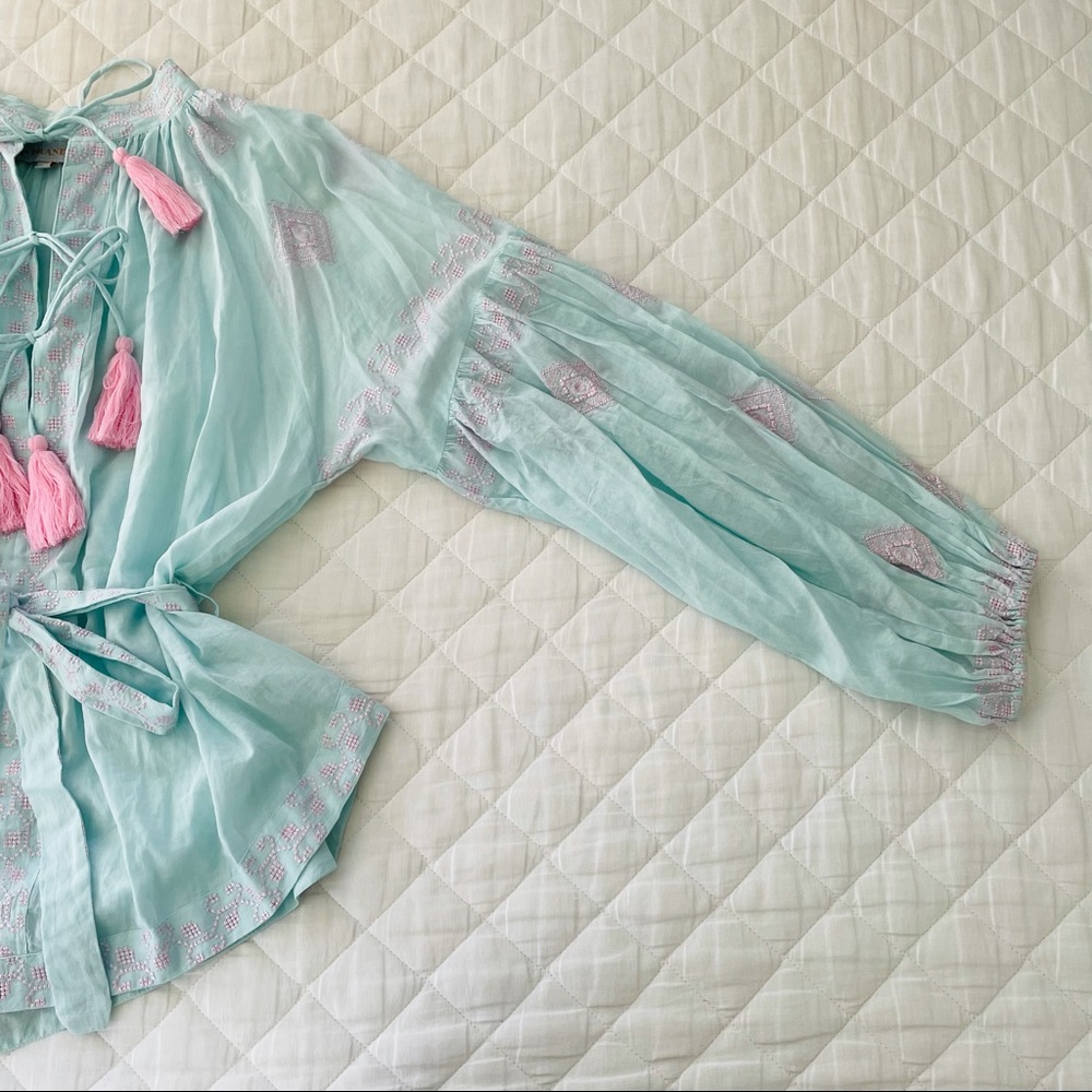 Pranella Rex Blouse In Aqua View 5